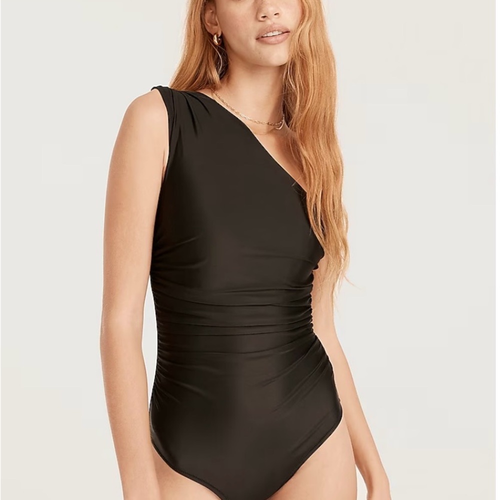 COPY - J Crew ruche one shoulder swimsuit NWT